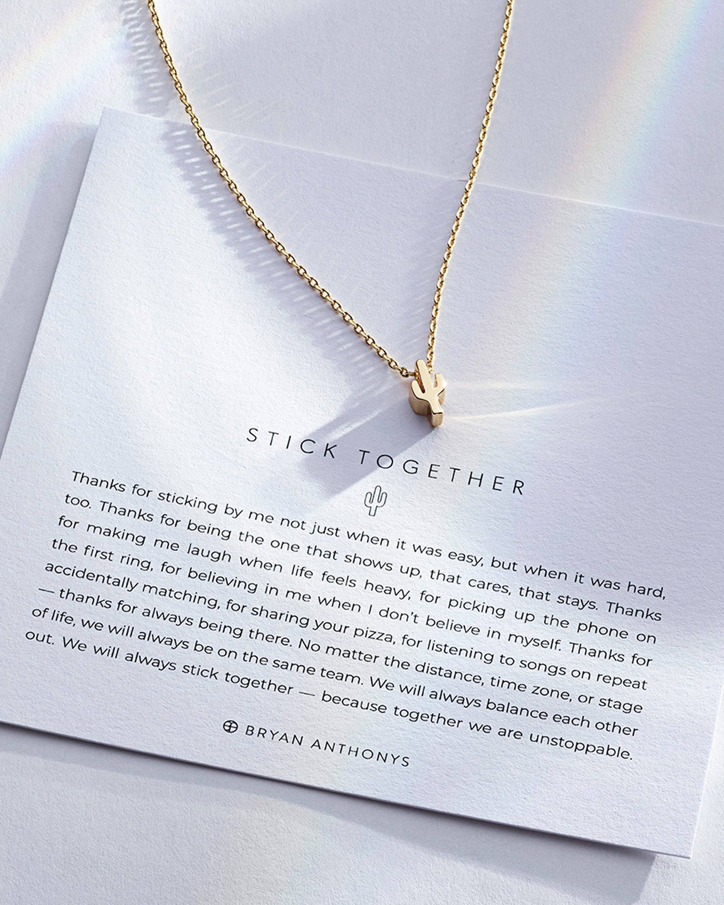 Stick Together Icon Necklace: 14k Gold