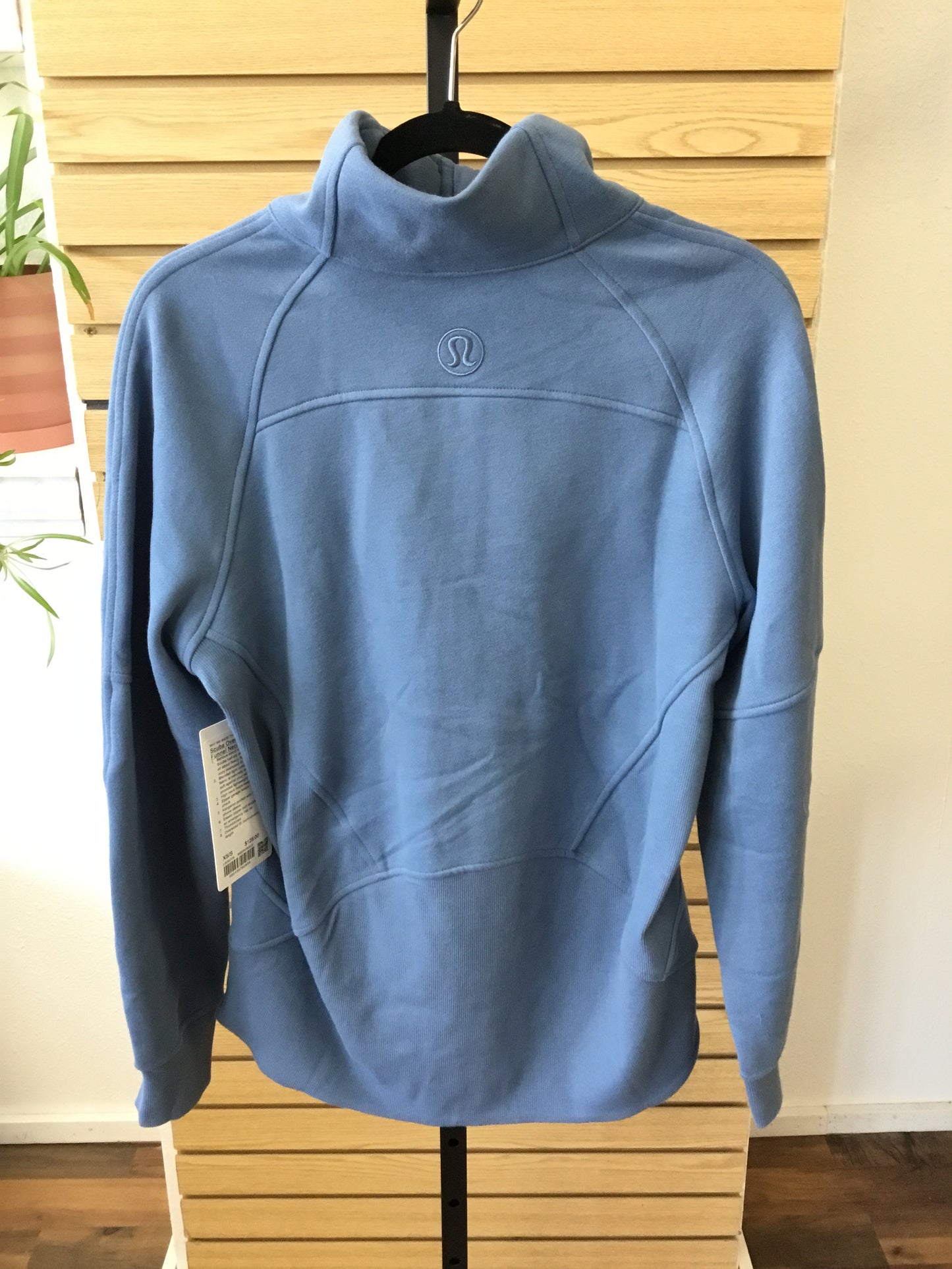 Scuba Oversized Half Zip Long - Washed Denim/Gold
