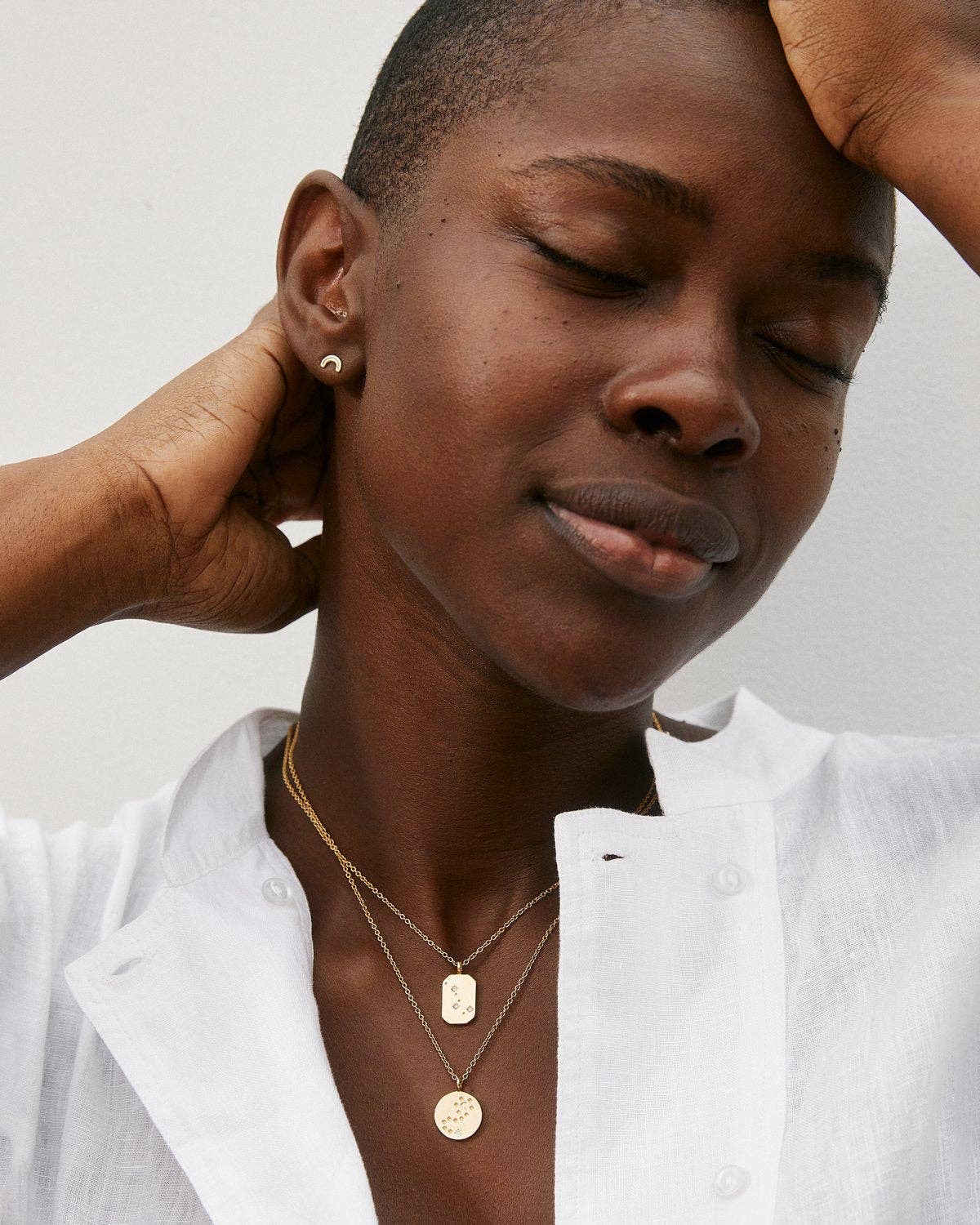 To the Moon and Back Necklace: 14k Gold