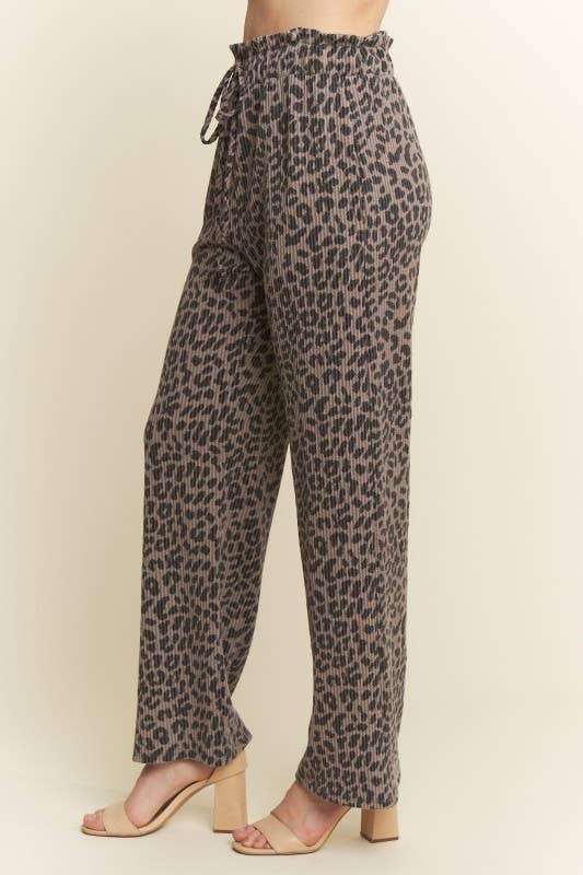 ANIMAL URBAN RIBBED CASUAL PANTS BROWN