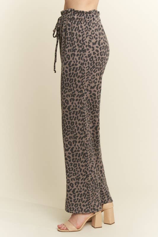 ANIMAL URBAN RIBBED CASUAL PANTS BROWN