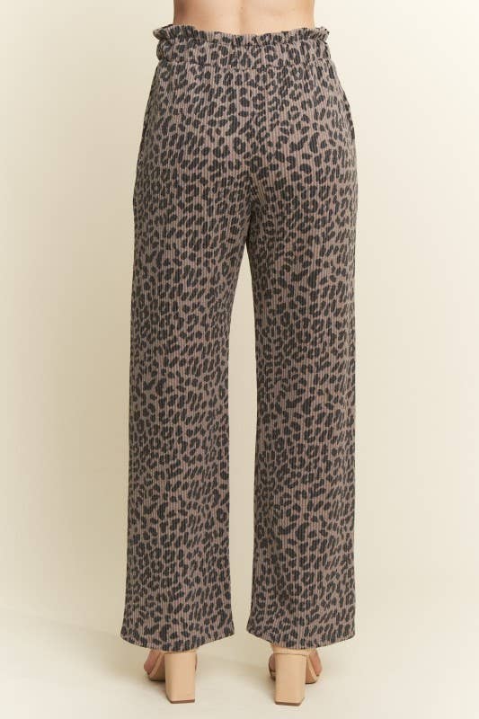 ANIMAL URBAN RIBBED CASUAL PANTS BROWN