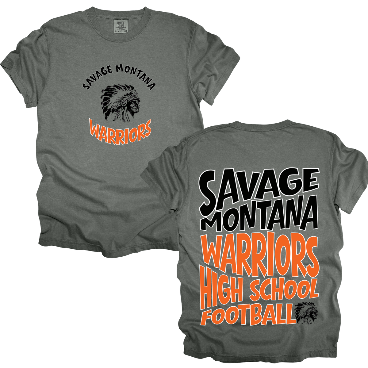Savage Warrior Retro Football Varsity Graphic Apparel | Adult Spirit Wear