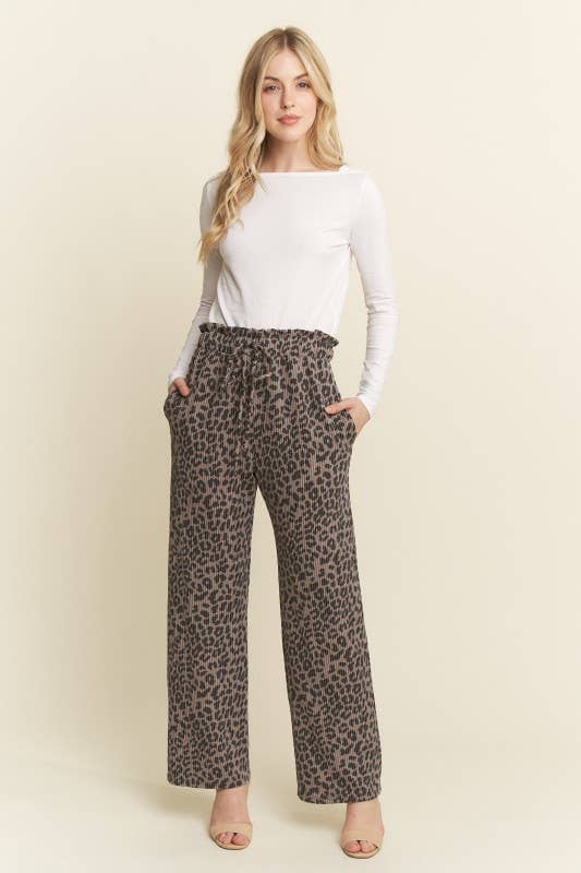 ANIMAL URBAN RIBBED CASUAL PANTS BROWN