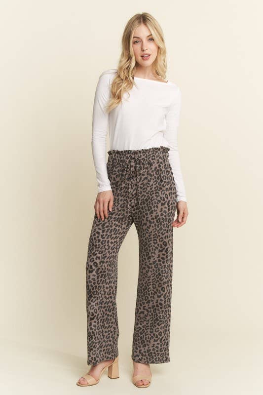ANIMAL URBAN RIBBED CASUAL PANTS BROWN