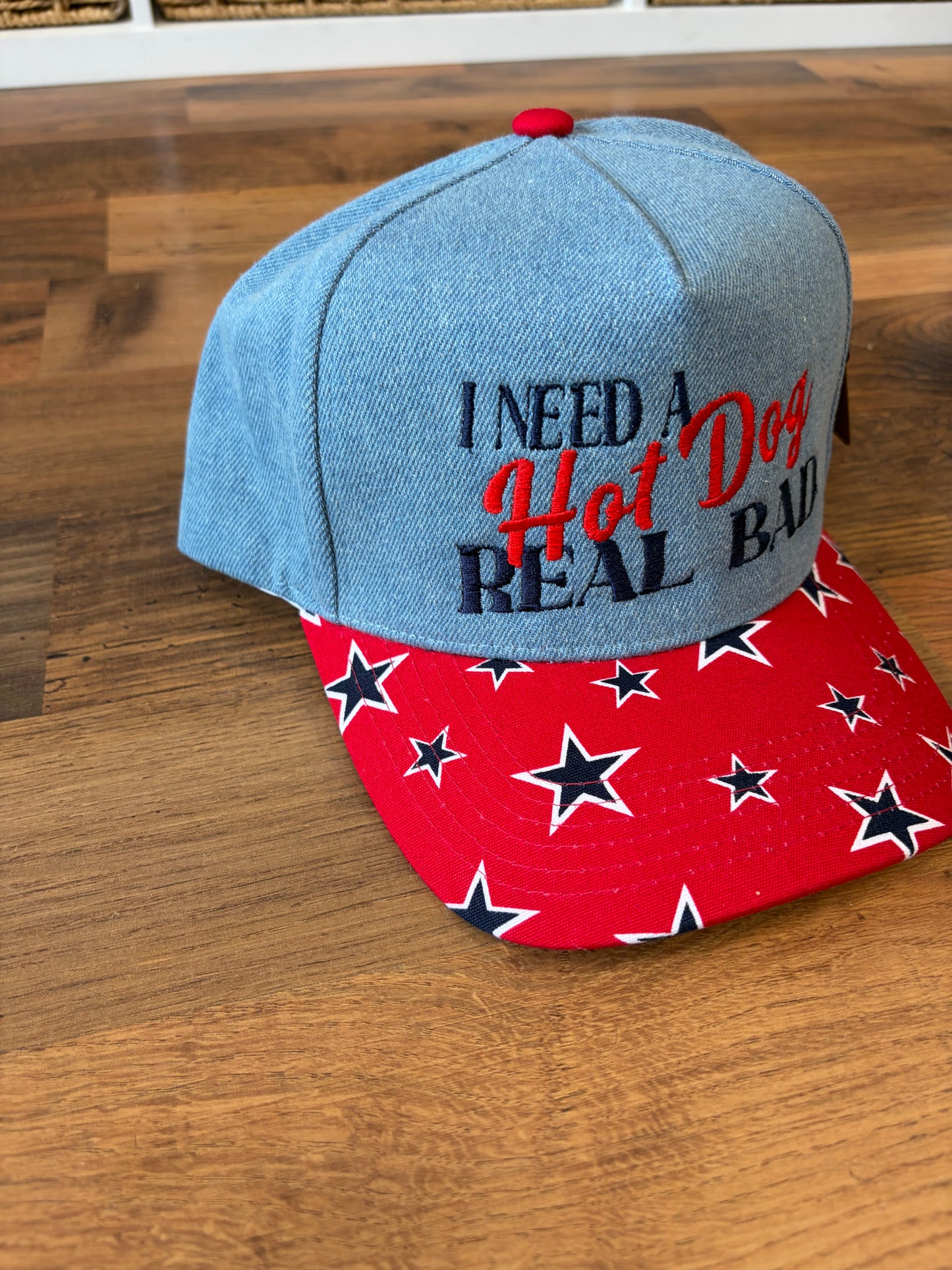 Need a Hot Dog Denim Hat