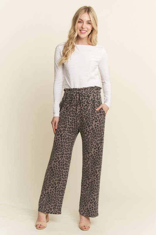ANIMAL URBAN RIBBED CASUAL PANTS BROWN
