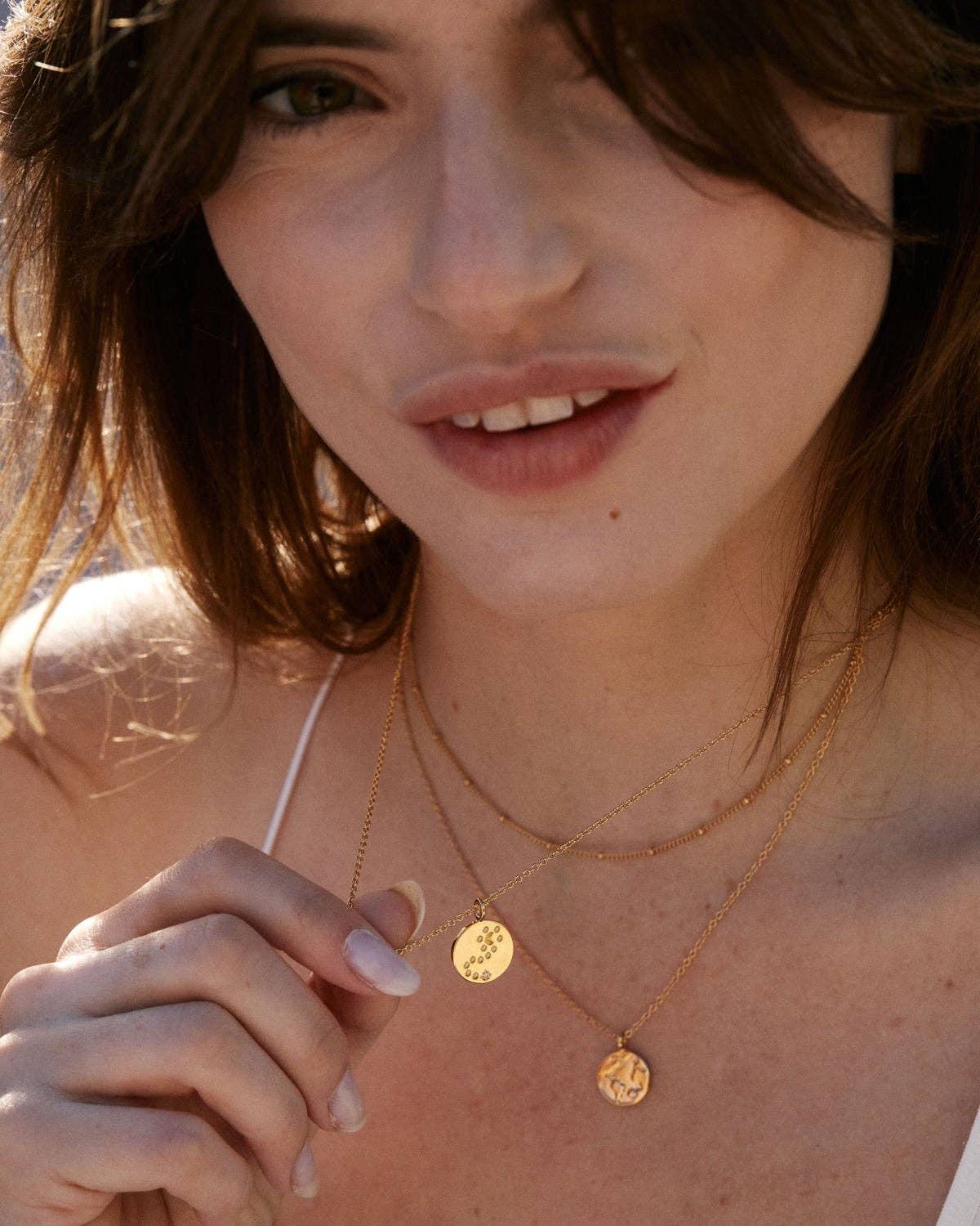 To the Moon and Back Necklace: 14k Gold