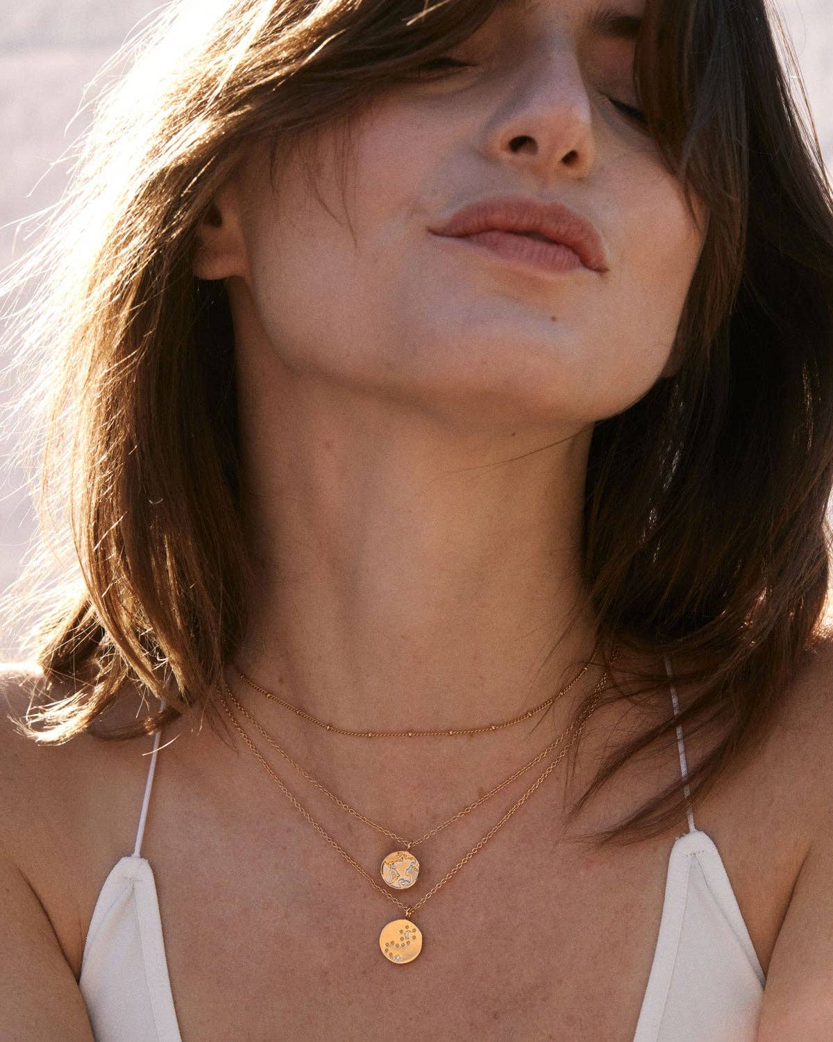 To the Moon and Back Necklace: 14k Gold