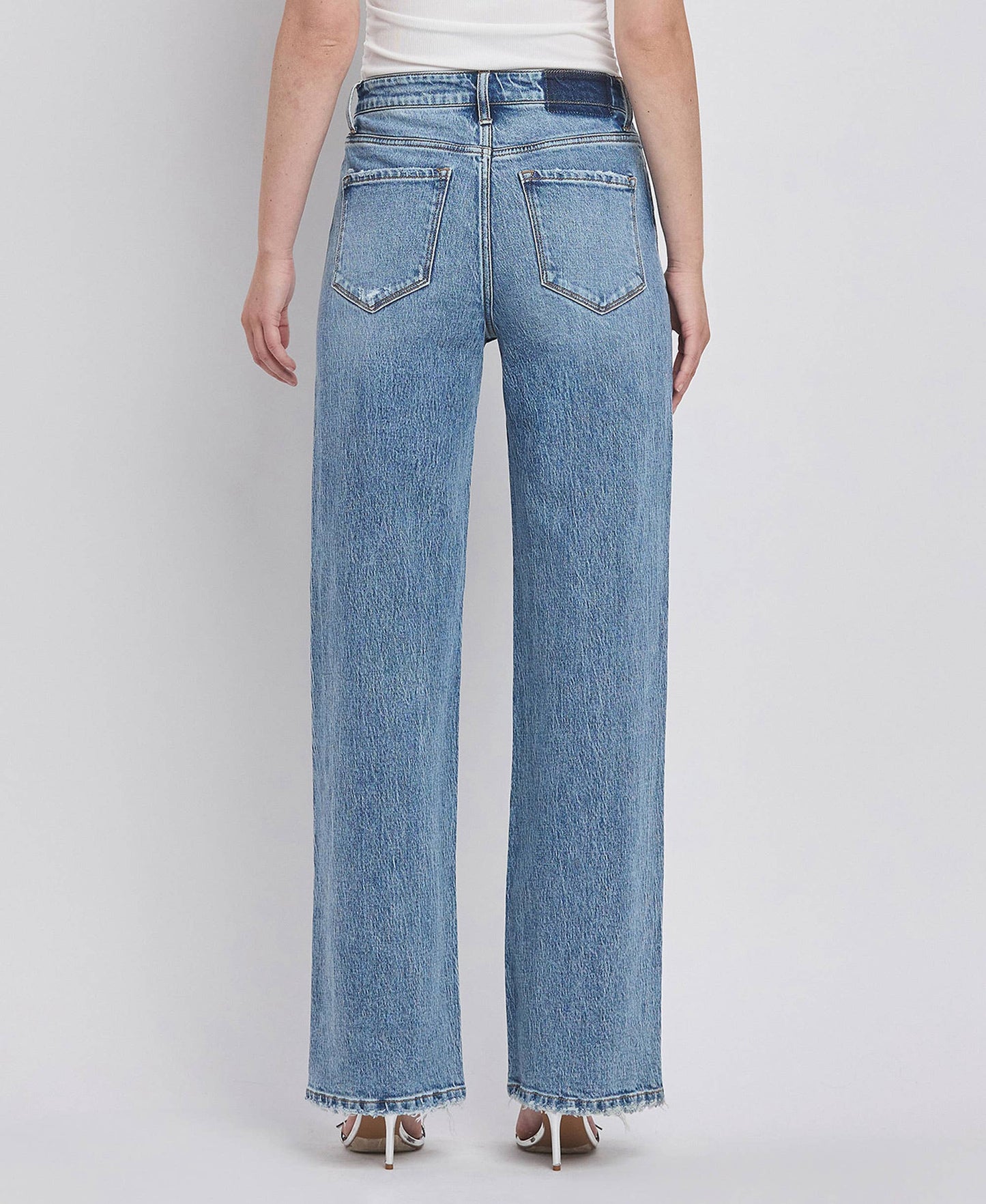 90'S SUPER HR MEDIUM WASH WIDE JEANS