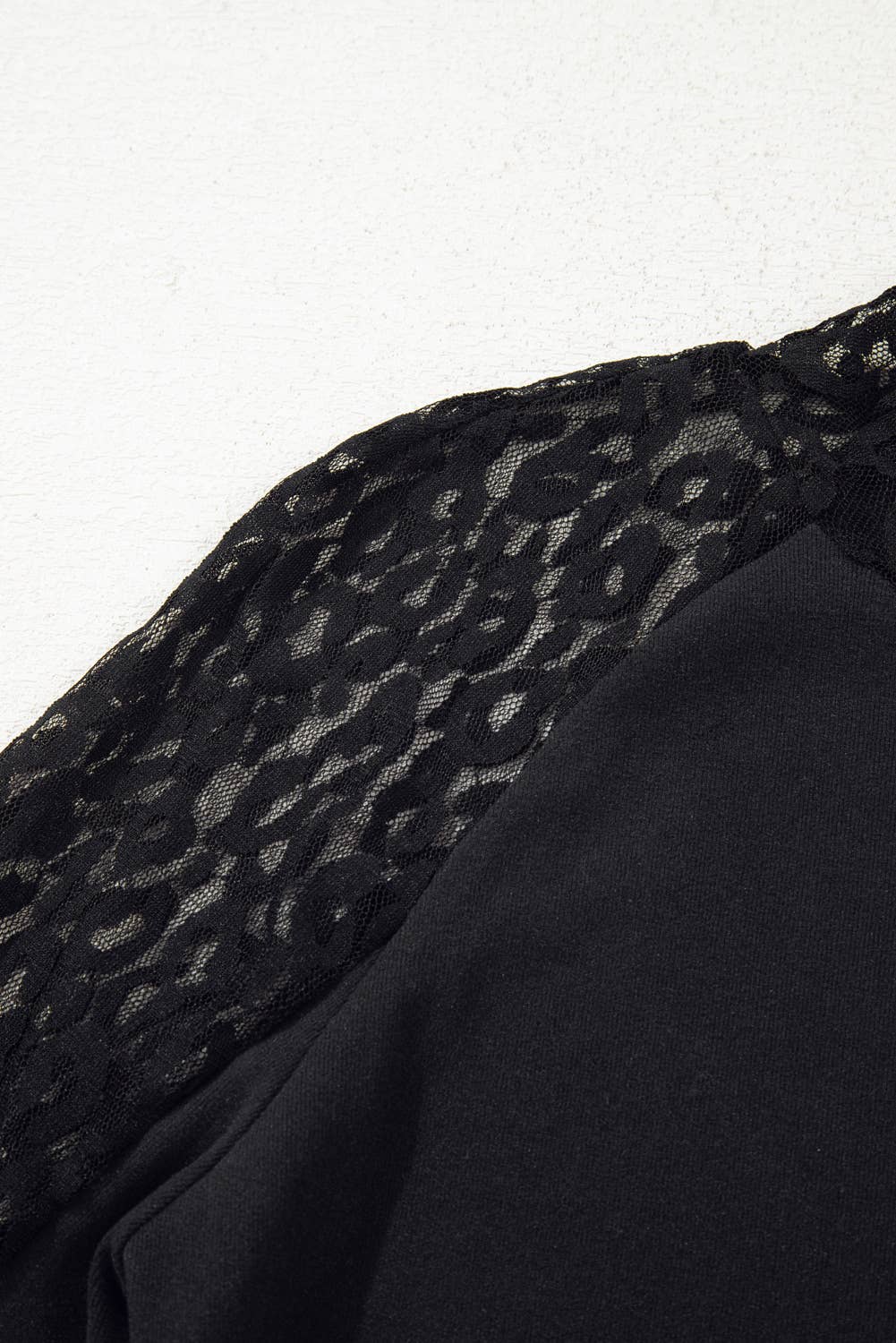 Leopard Patchwork Long Sleeve - Black