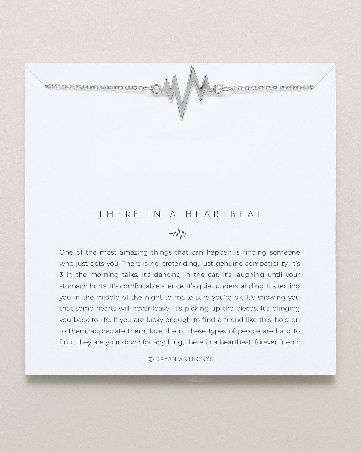 There In A Heartbeat Necklace: Silver