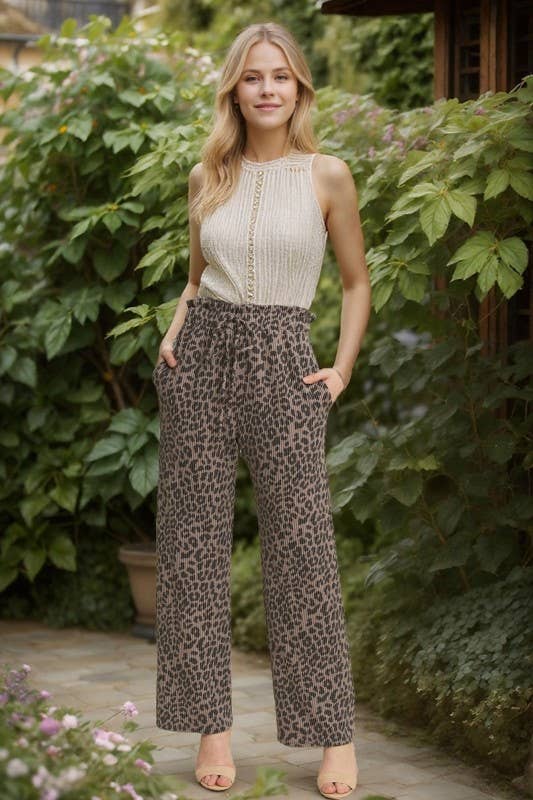 ANIMAL URBAN RIBBED CASUAL PANTS BROWN