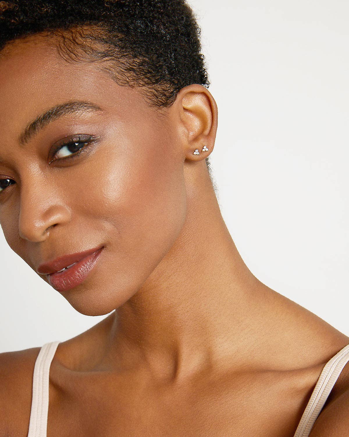 Tribe Dainty Friendship Stud Earrings: 14k Gold