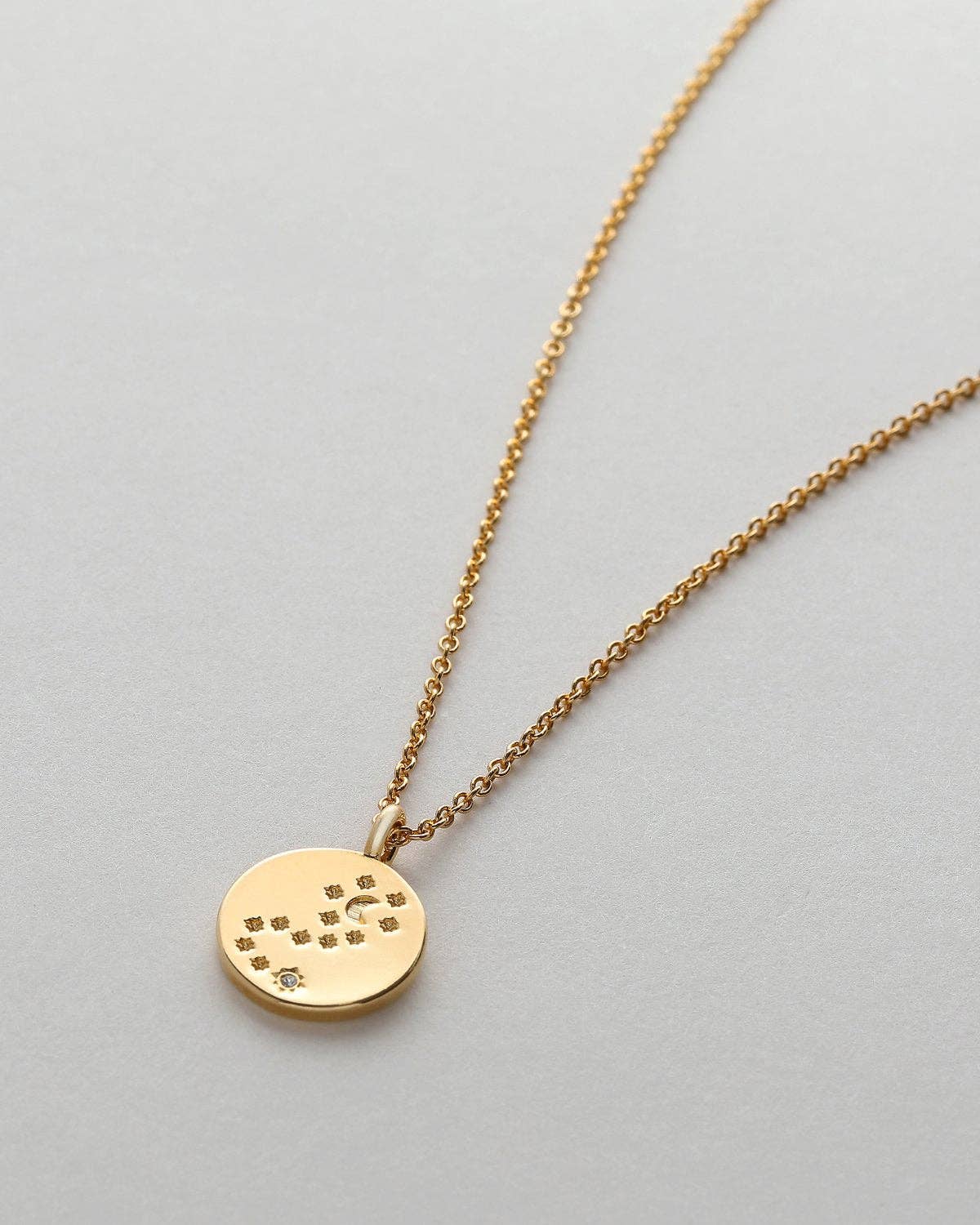 To the Moon and Back Necklace: 14k Gold