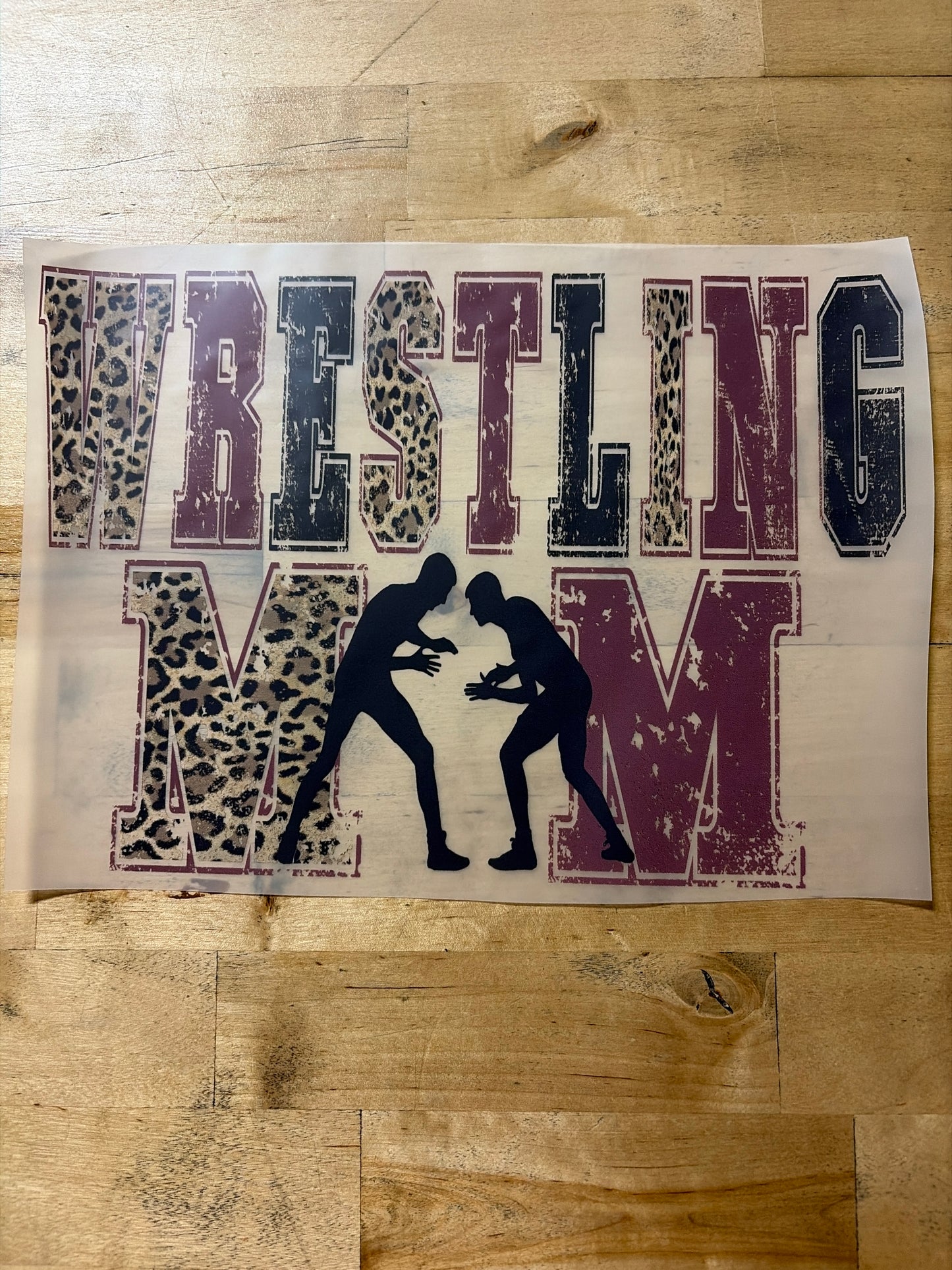 Wrestling Mom Leopard/Maroon