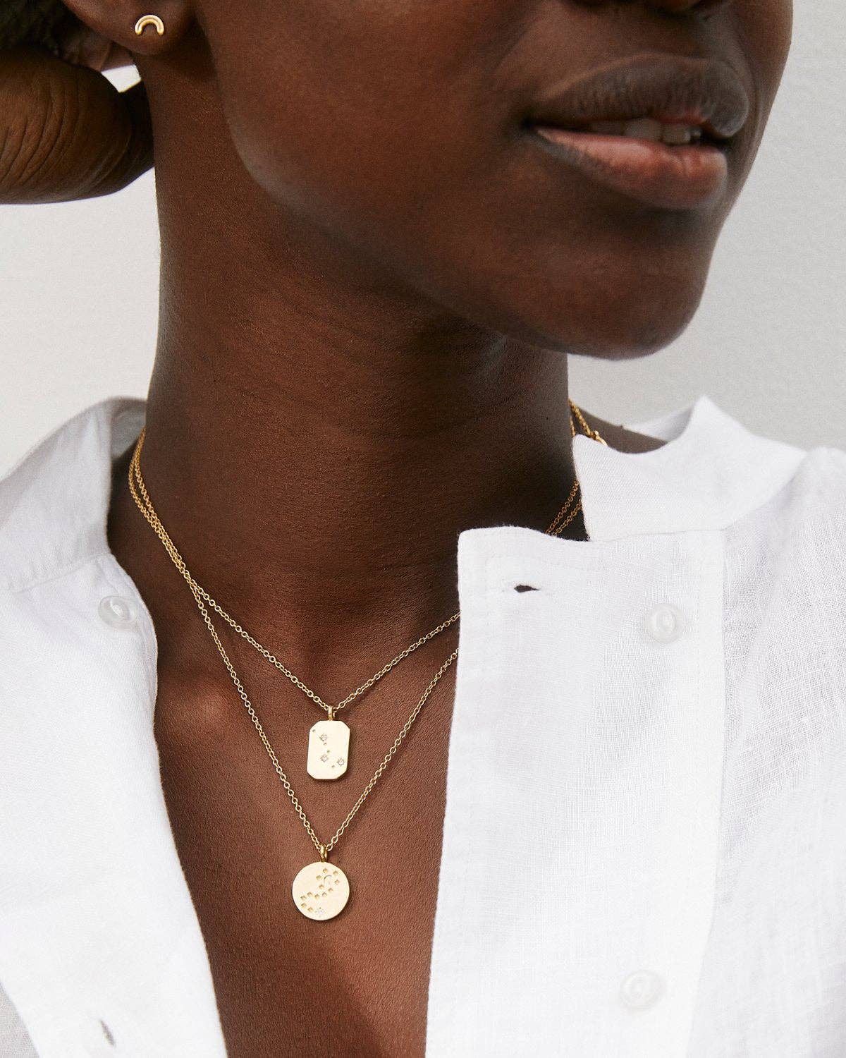 To the Moon and Back Necklace: 14k Gold