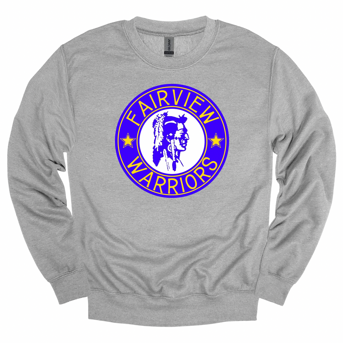 Fairview Warrior Blue Vintage Seal Graphic Apparel | Youth Spirit Wear