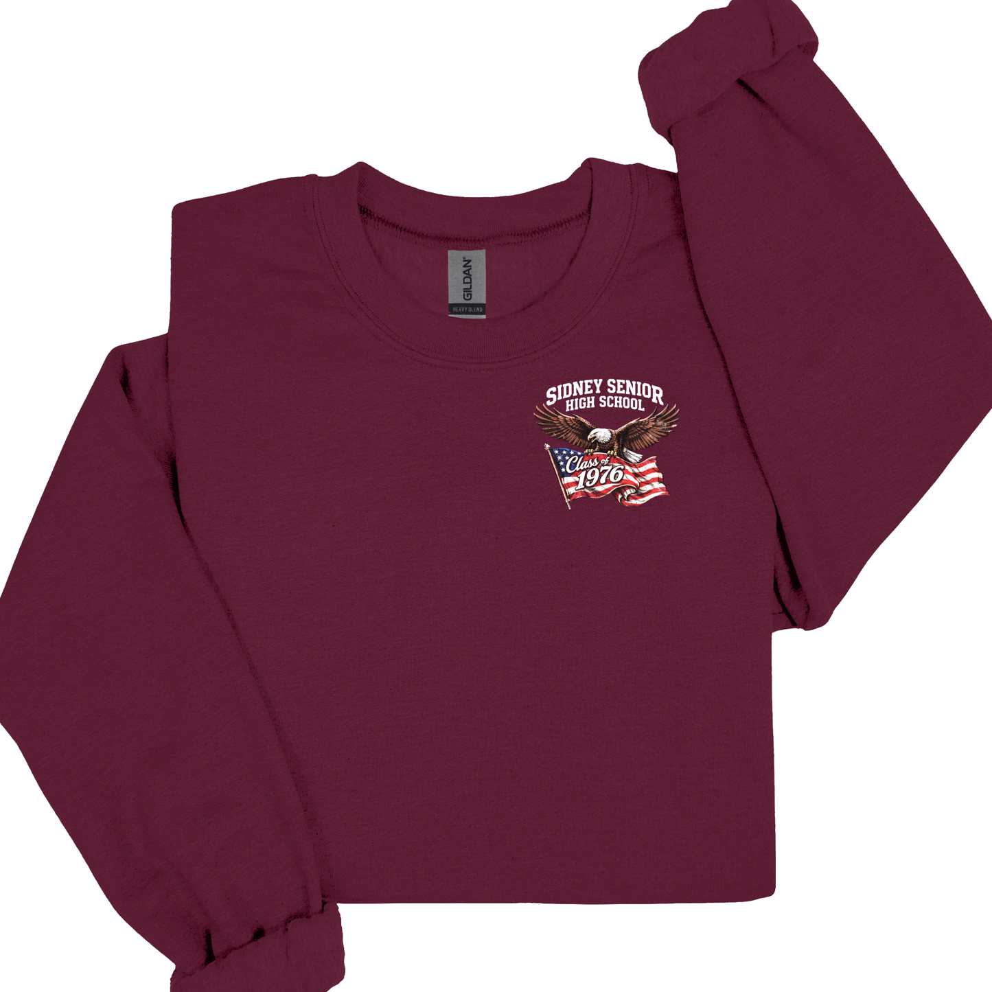 Class of 1976 Chest Logo Crew - Maroon