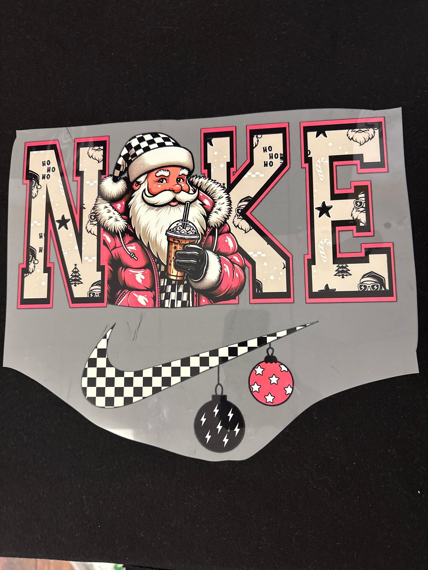 Pink Swoosh Santa