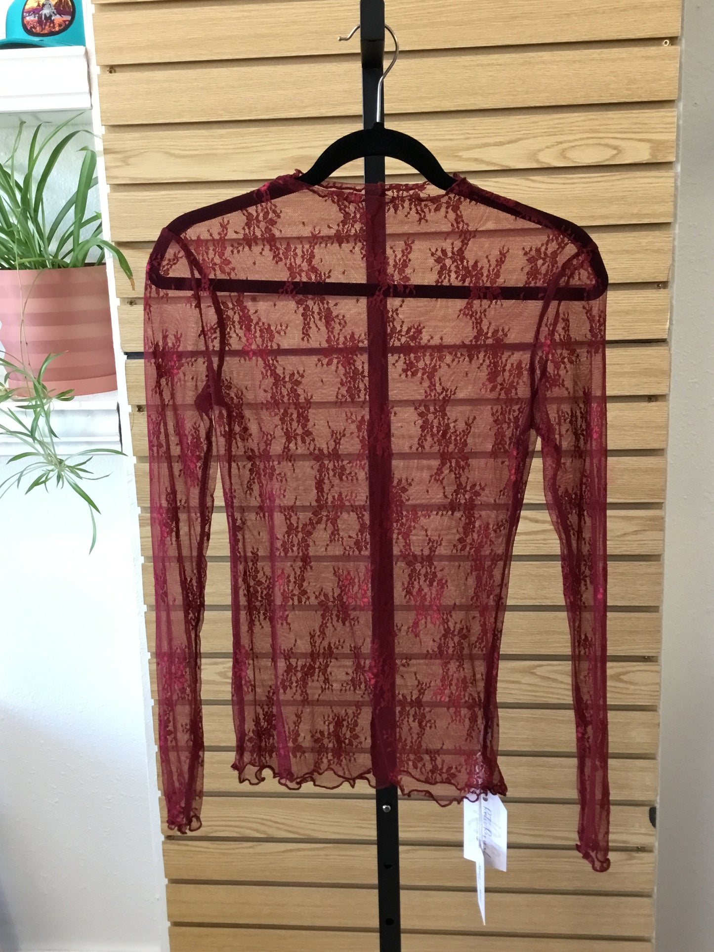 Sewn + Seen Long Sleeve Floral Lace - Burgundy