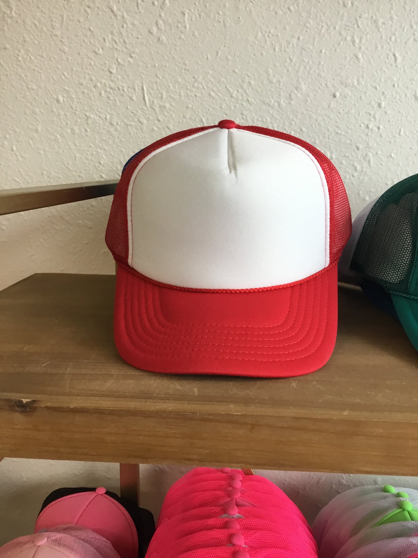 Red adult trucker hat