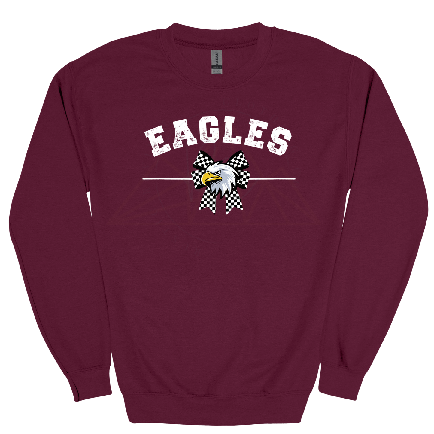 EAGLES Checkered Bow Graphic Apparel | Youth Spirit Wear Collection