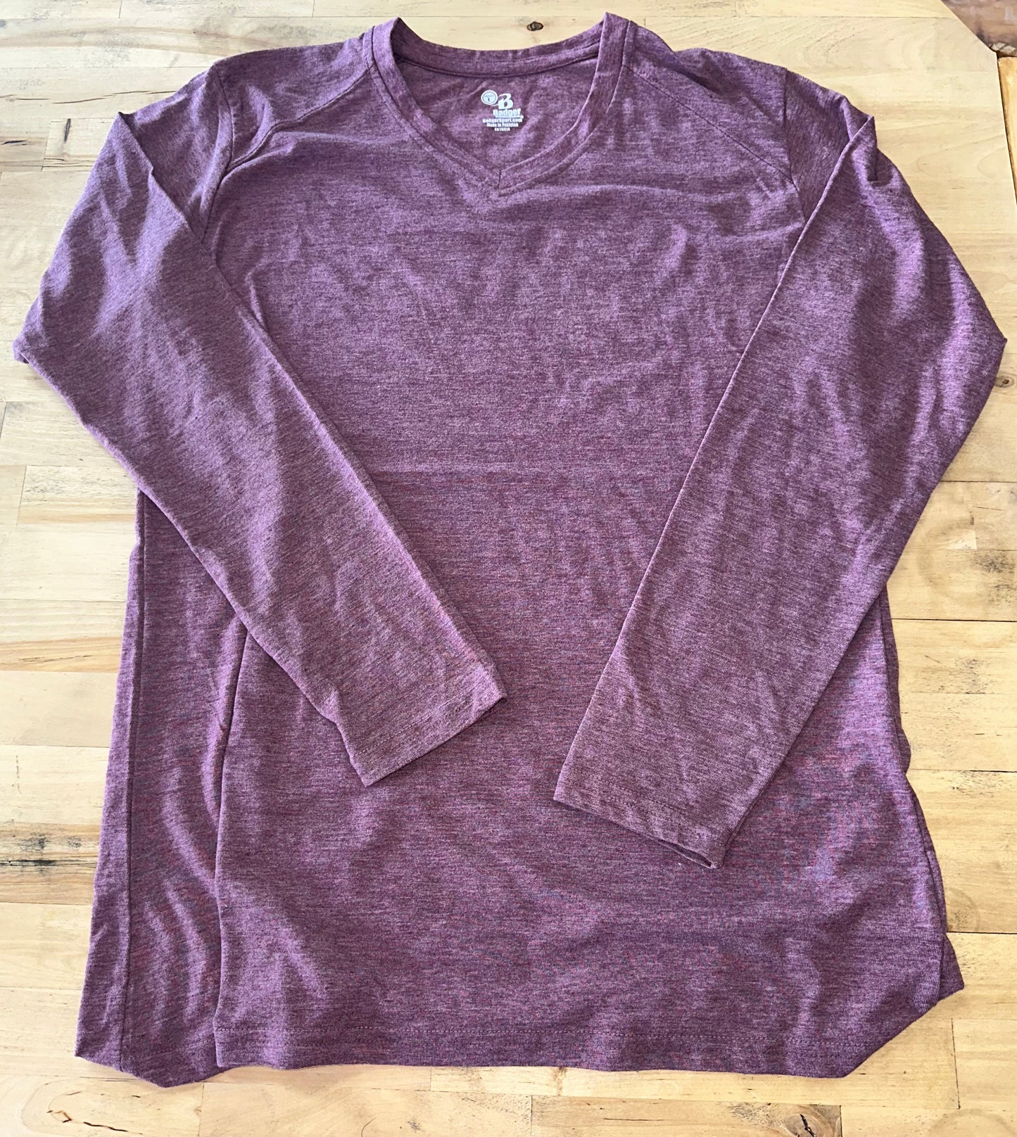 Badger Long Sleeve V-Neck - Maroon