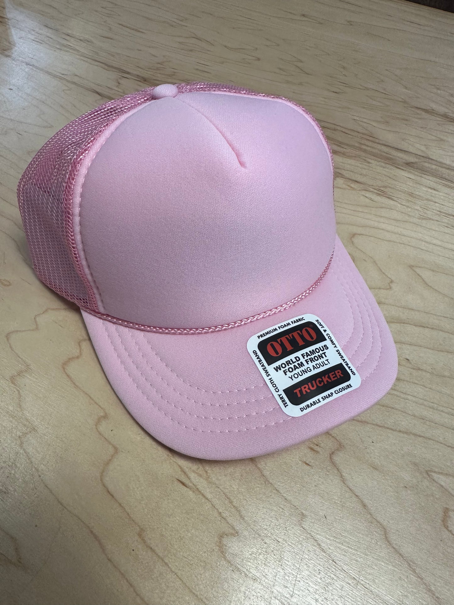 Otto Youth Trucker Hat - Solid Soft Pink