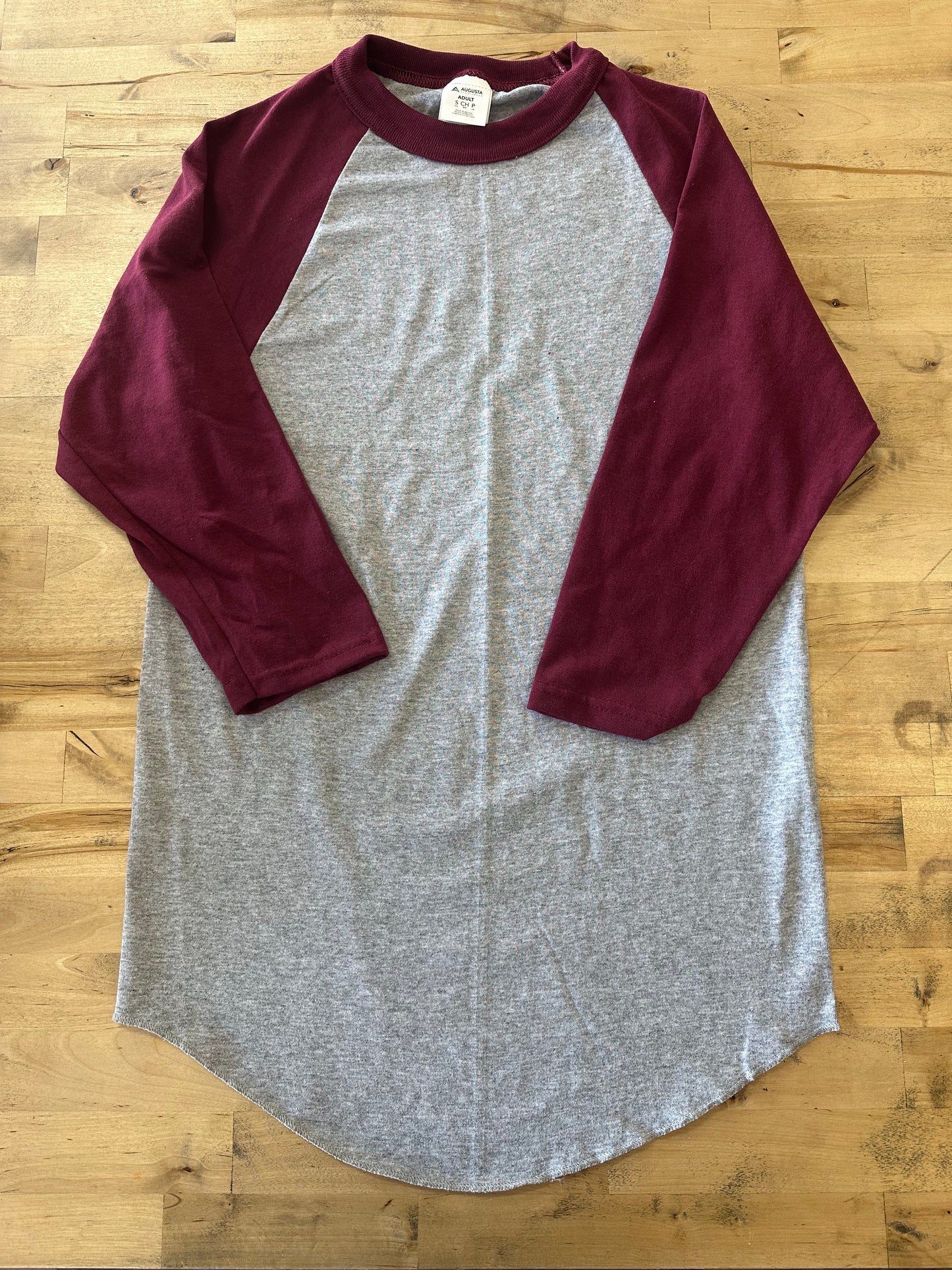 Augusta 3/4 Sleeve - Grey/Maroon