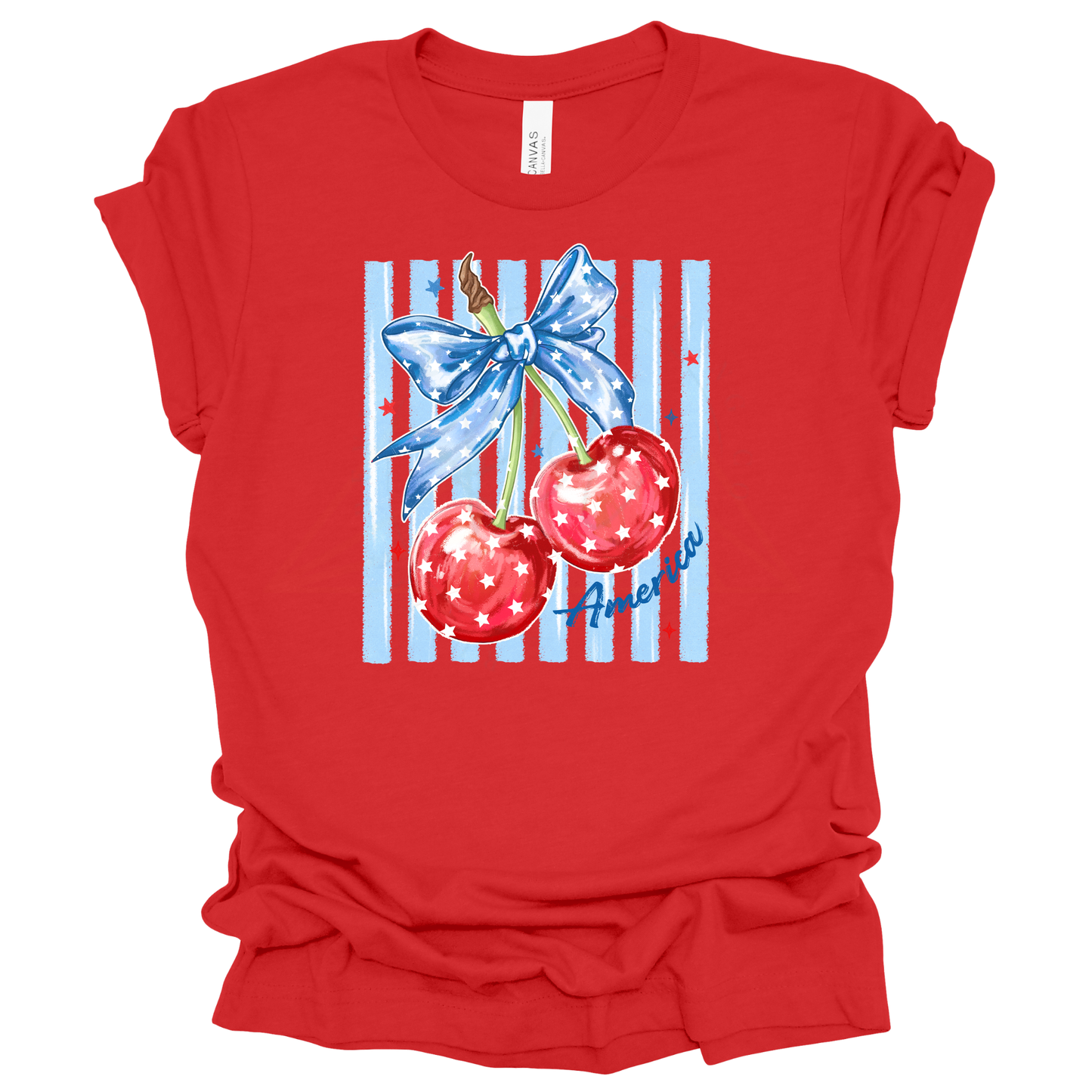 AMERICA CHERRIES Graphic Apparel | Adult Patriotic Tee