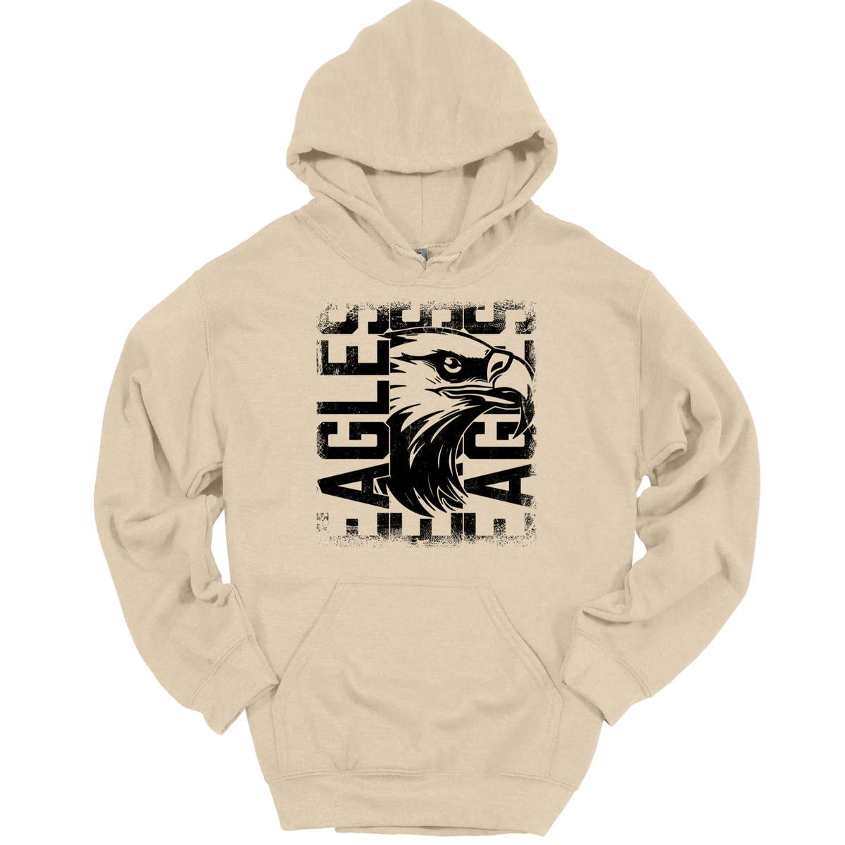 EAGLES Distressed Black Graphic Apparel | Adult Spirit Wear