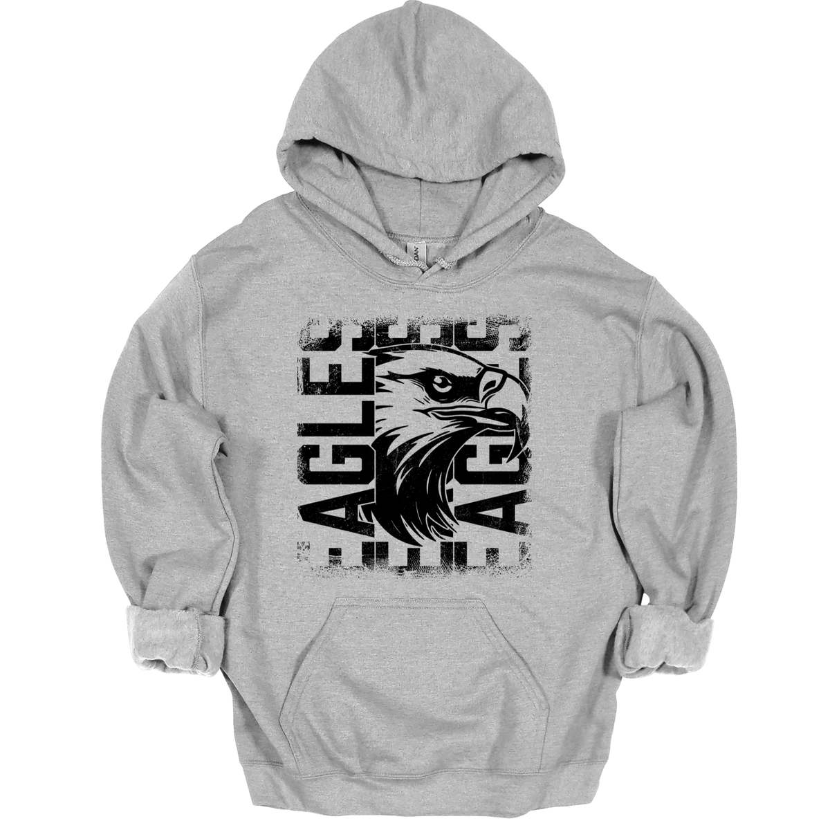 EAGLES Distressed Black Graphic Apparel | Youth Spirit Wear