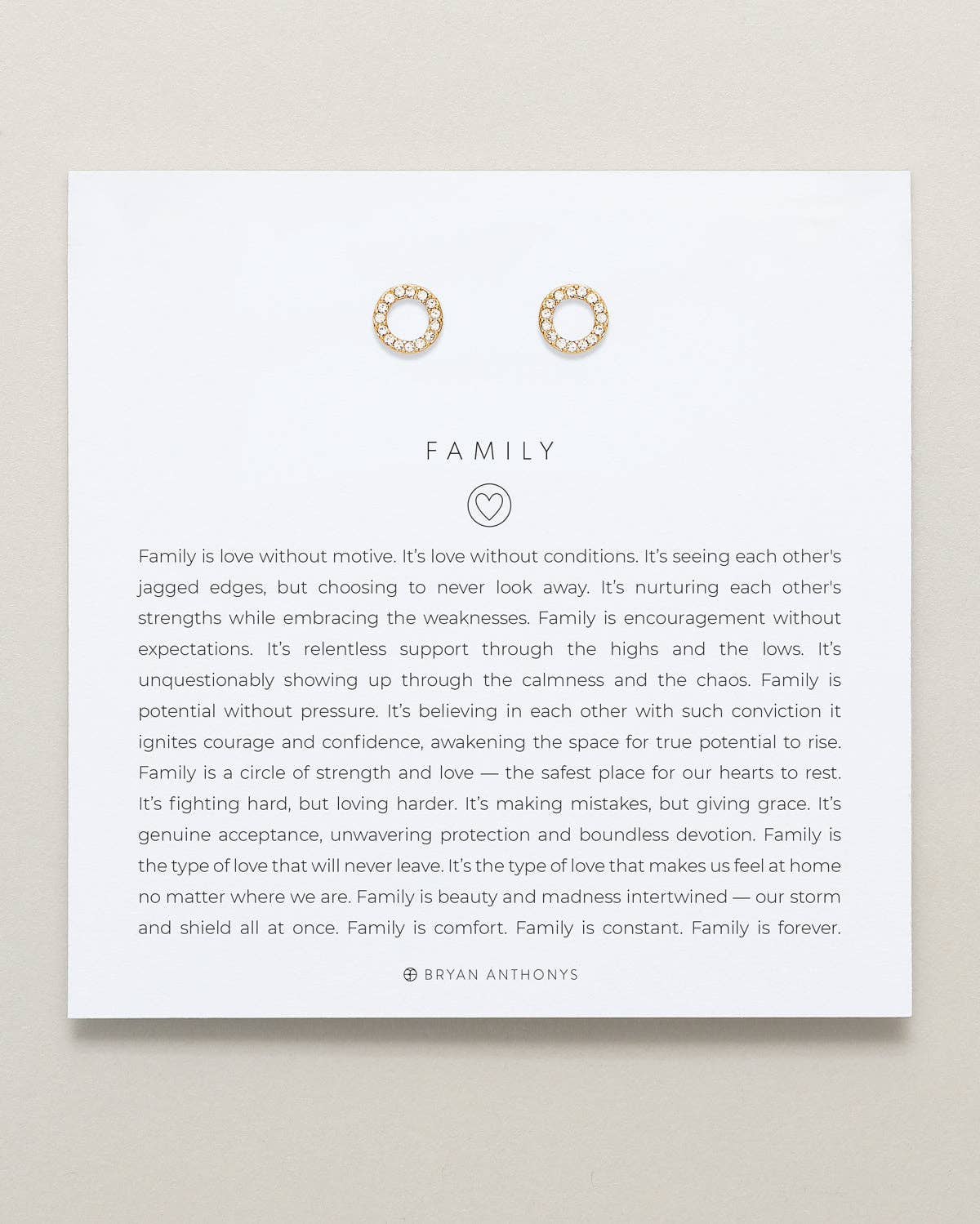 Family Stud Earrings: 14k Gold