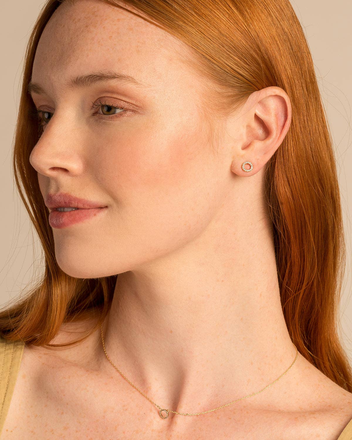 Family Stud Earrings: 14k Gold
