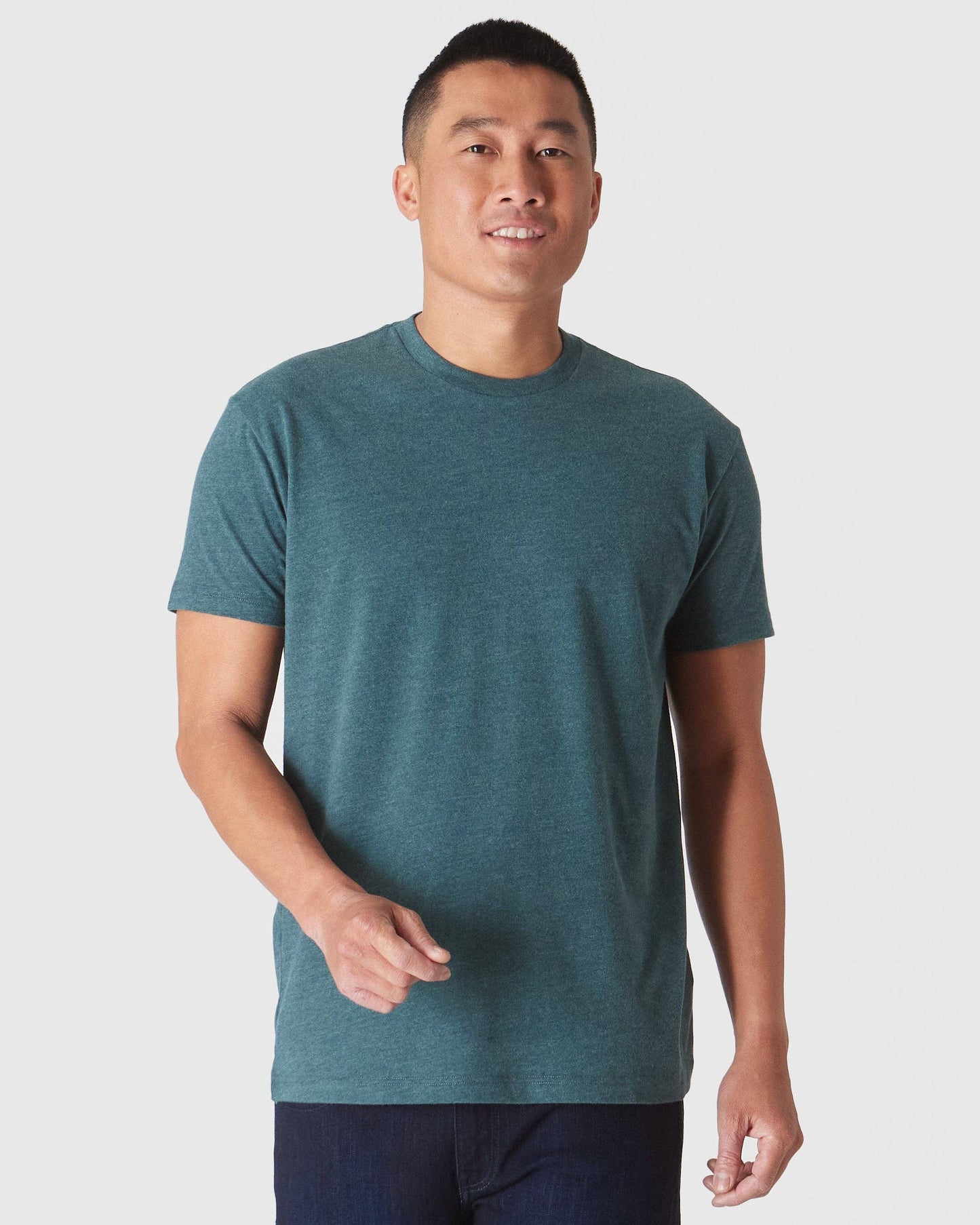Short Sleeve T-Shirt | Crew Neck | Heather Seafarer