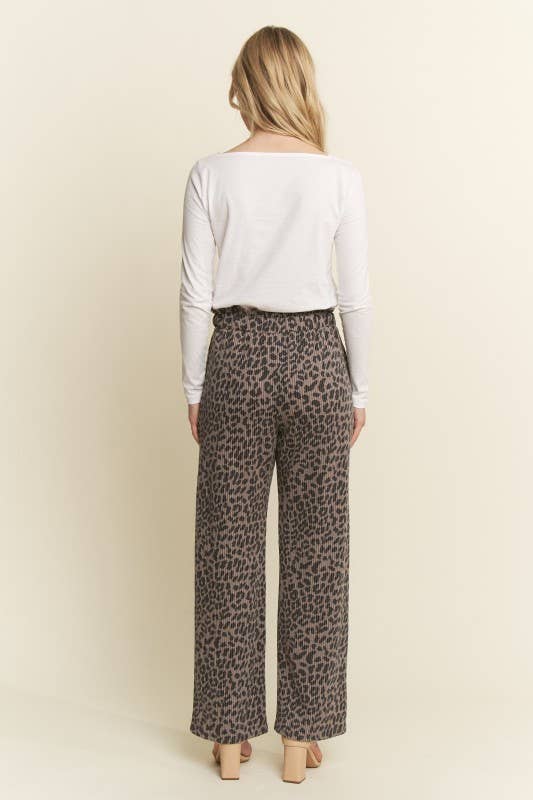 ANIMAL URBAN RIBBED CASUAL PANTS BROWN