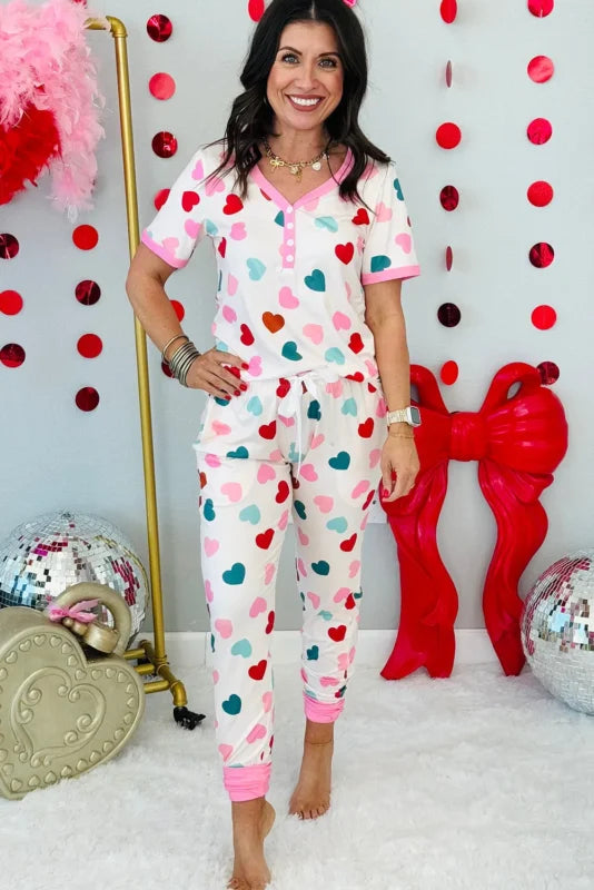 Colorful Heart PJ Set