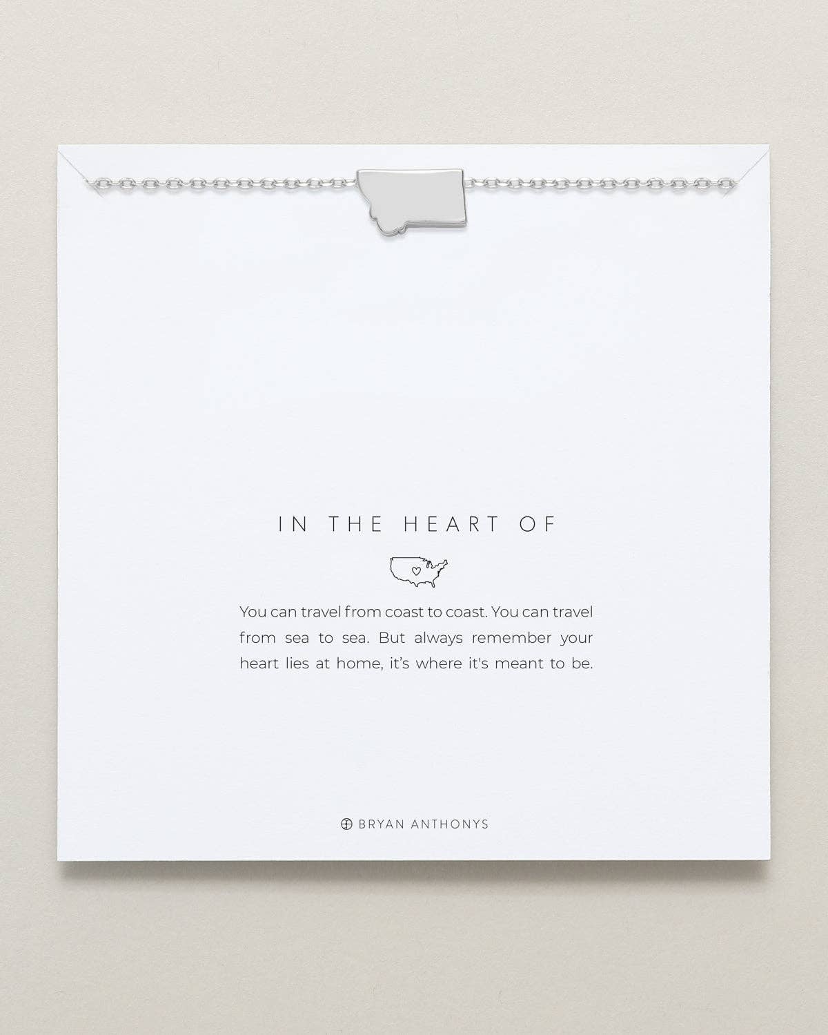 In The Heart Of — States Necklace: Silver / Montana