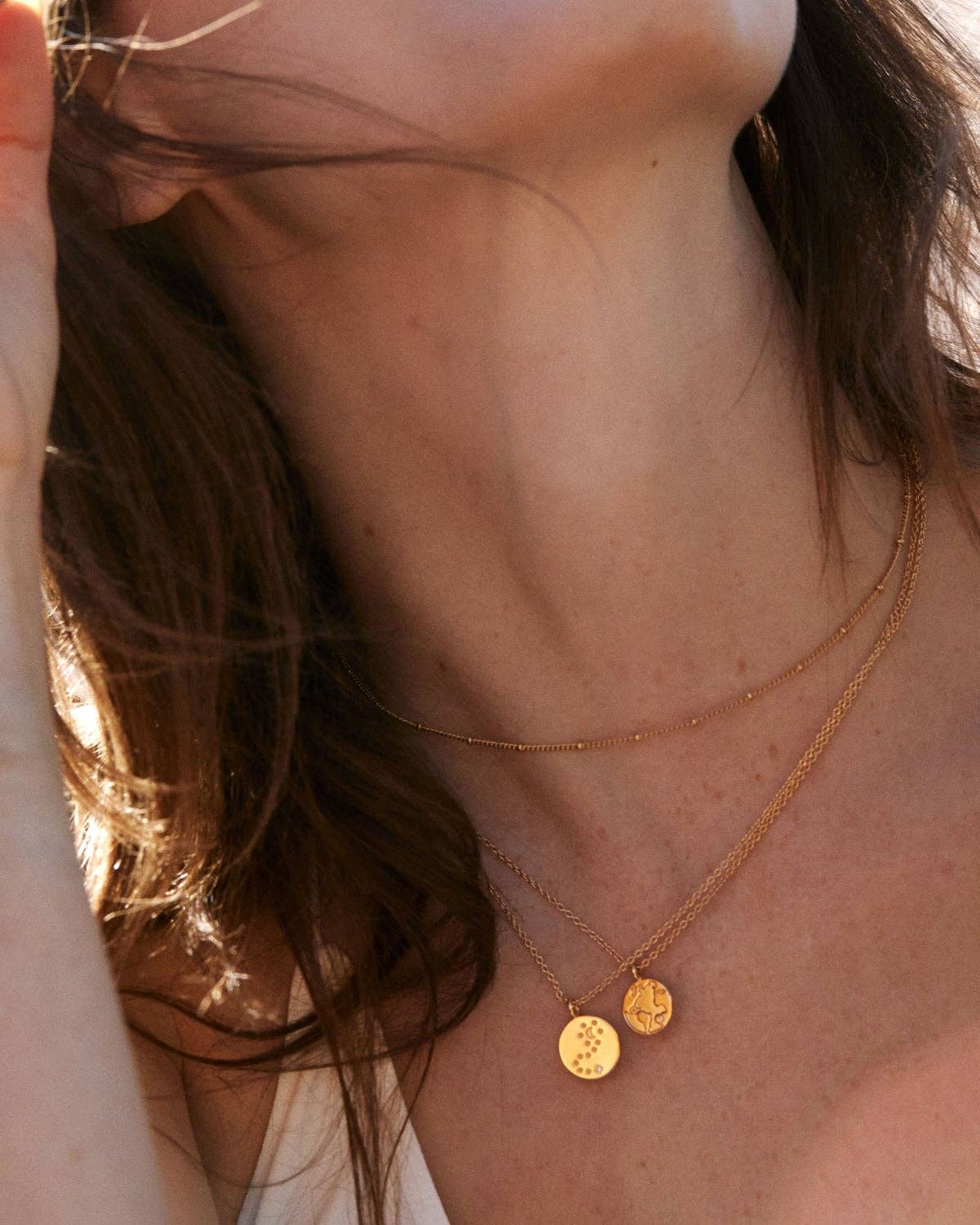 To the Moon and Back Necklace: 14k Gold