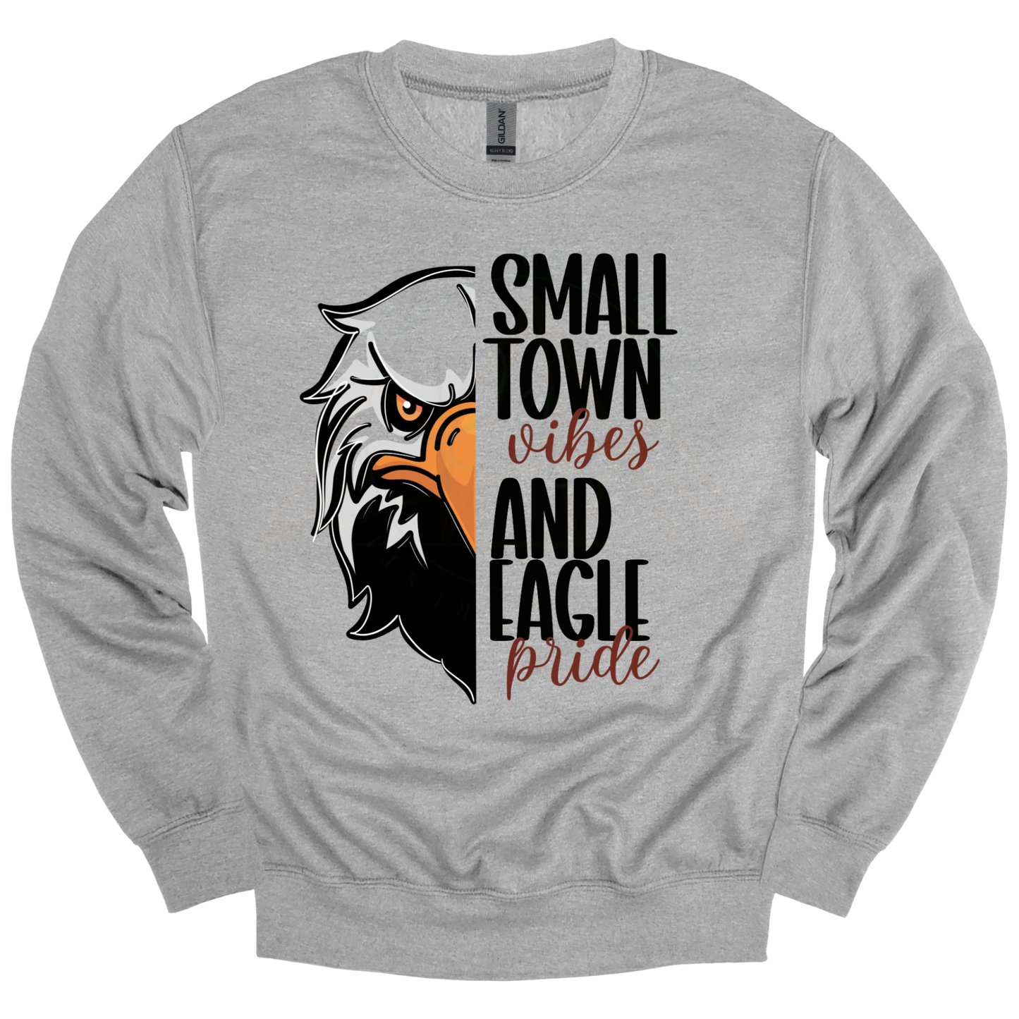 Small Town Vibes & Eagle Pride Graphic Apparel | Sport Grey | Adult Spirit Wear
