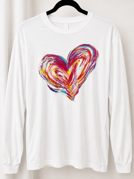 Watercolor Heart Long Sleeve