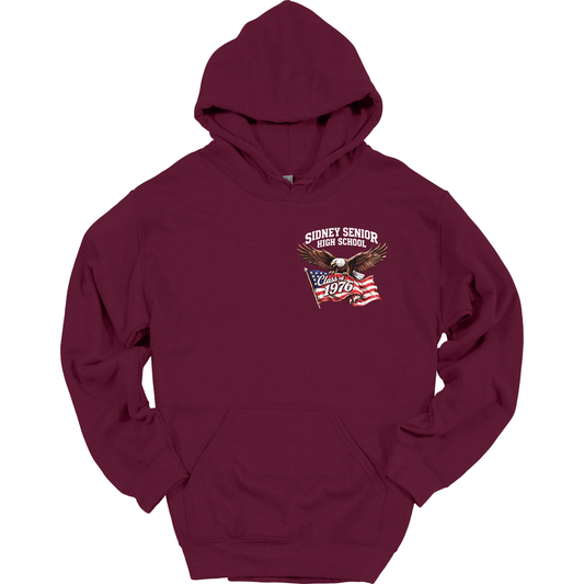 Class of 1976 Chest Logo Hoodie - Maroon