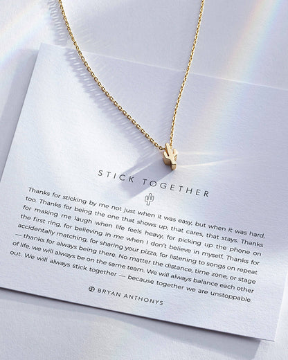 Stick Together Icon Necklace: 14k Gold