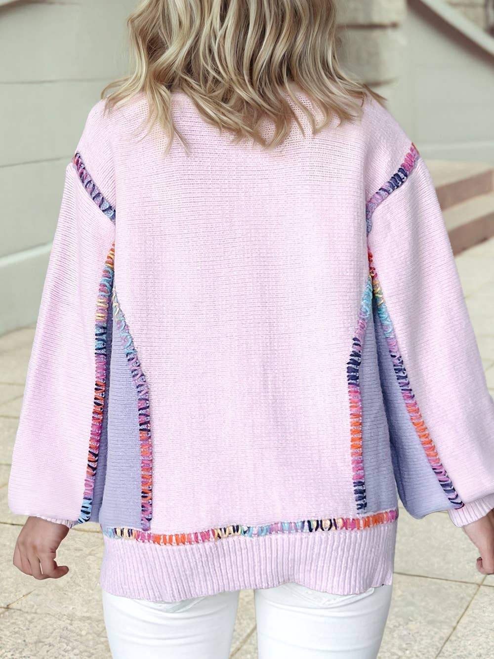 Color Block Stitching Sweater
