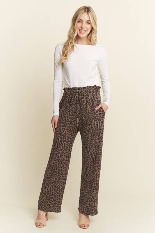 ANIMAL URBAN RIBBED CASUAL PANTS BROWN