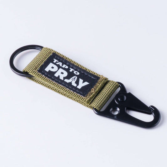 Tap To Pray™ - Tactical Carabiner Keychain: Green