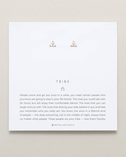 Tribe Dainty Friendship Stud Earrings: 14k Gold