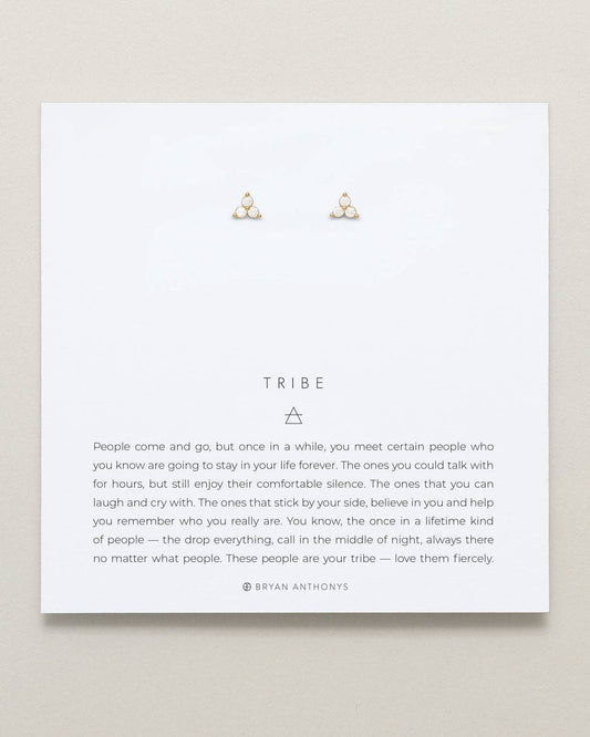 Tribe Dainty Friendship Stud Earrings: 14k Gold