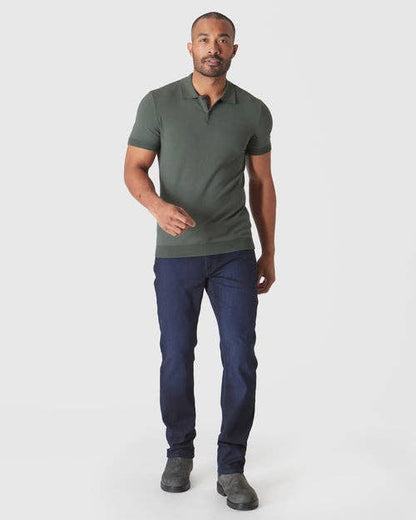Short Sleeve Sweater Polo Shirt | Moss
